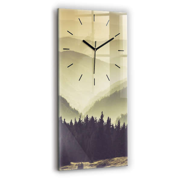 Vertical wall clock Misty mountain slopes