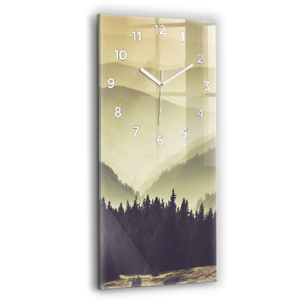 Vertical wall clock Misty mountain slopes