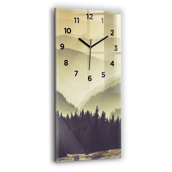 Vertical wall clock Misty mountain slopes