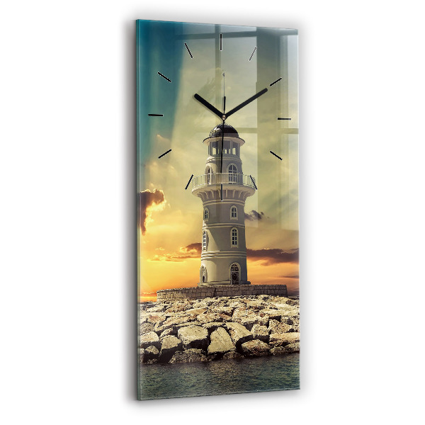 Vertical wall clock Lighthouse on the water
