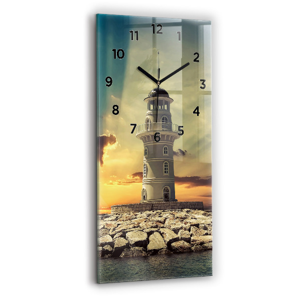 Vertical wall clock Lighthouse on the water