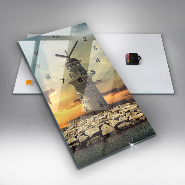 Vertical wall clock Lighthouse on the water
