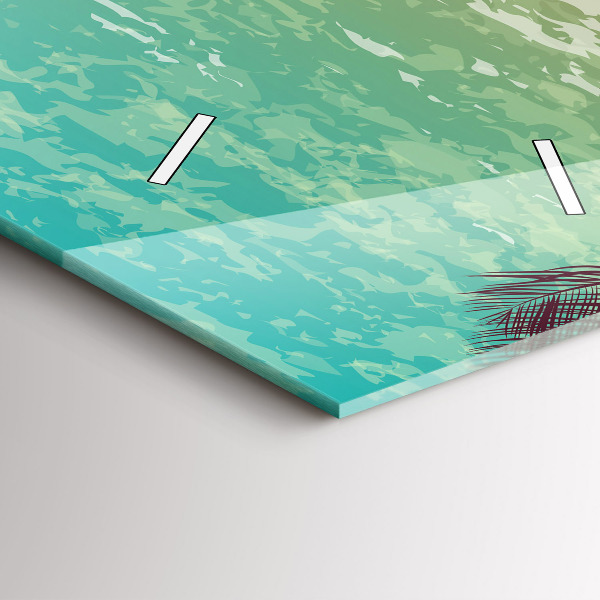 Vertical wall clock Tropical palm trees