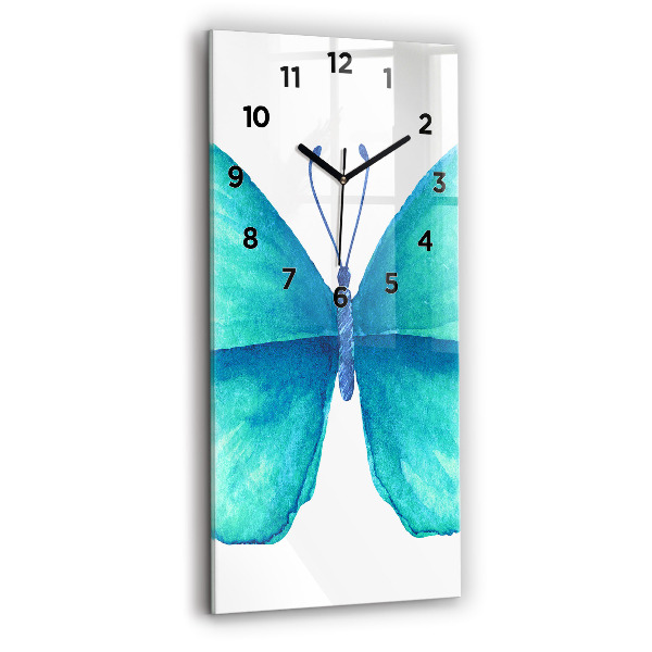 Vertical wall clock Turquoise Summer Butterfly