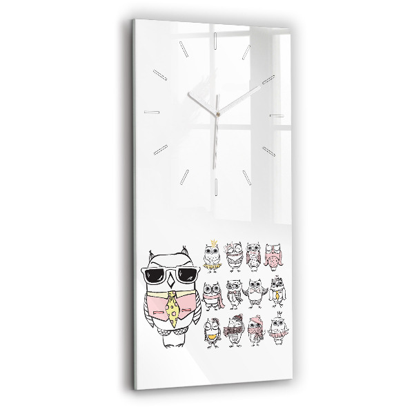 Vertical wall clock Vintage Owl Poster
