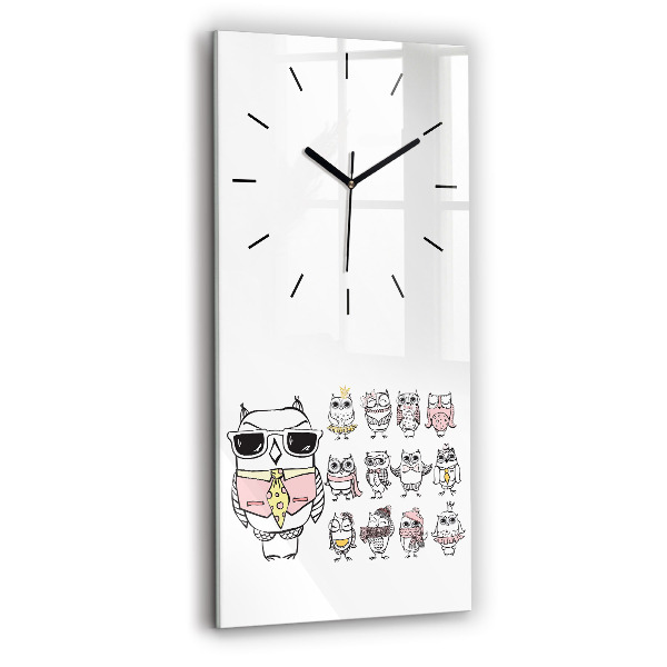 Vertical wall clock Vintage Owl Poster