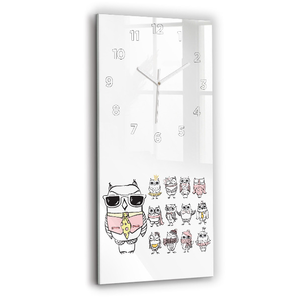 Vertical wall clock Vintage Owl Poster