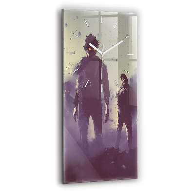Vertical wall clock Zombies at night - halloween
