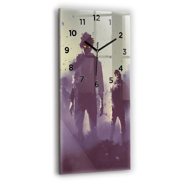Vertical wall clock Zombies at night - halloween