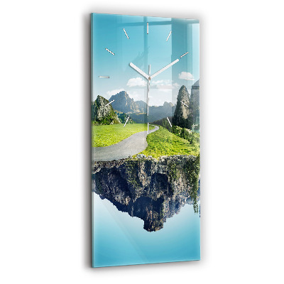 Vertical wall clock Flying Island