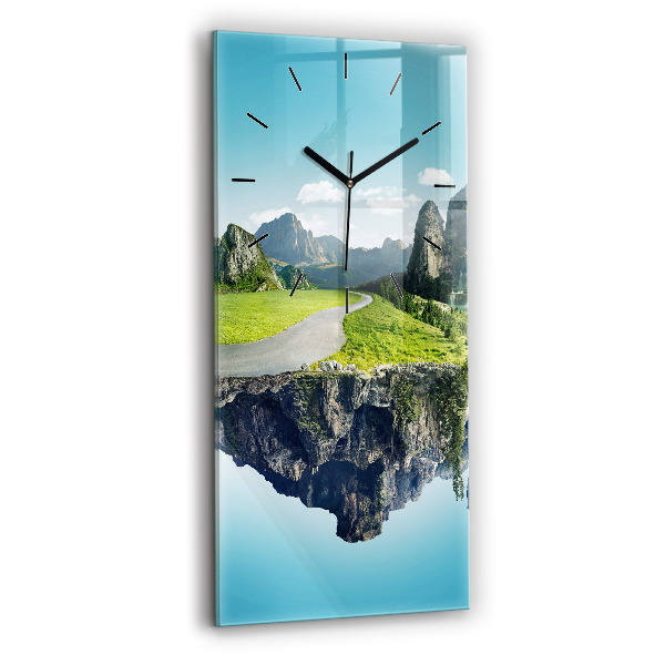 Vertical wall clock Flying Island