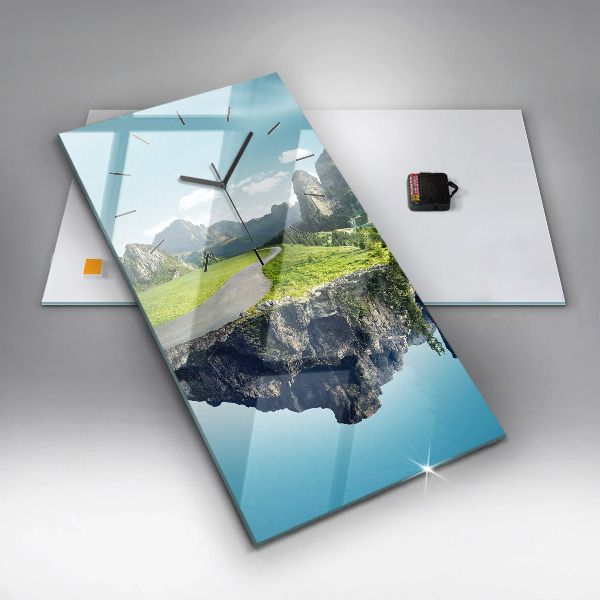 Vertical wall clock Flying Island