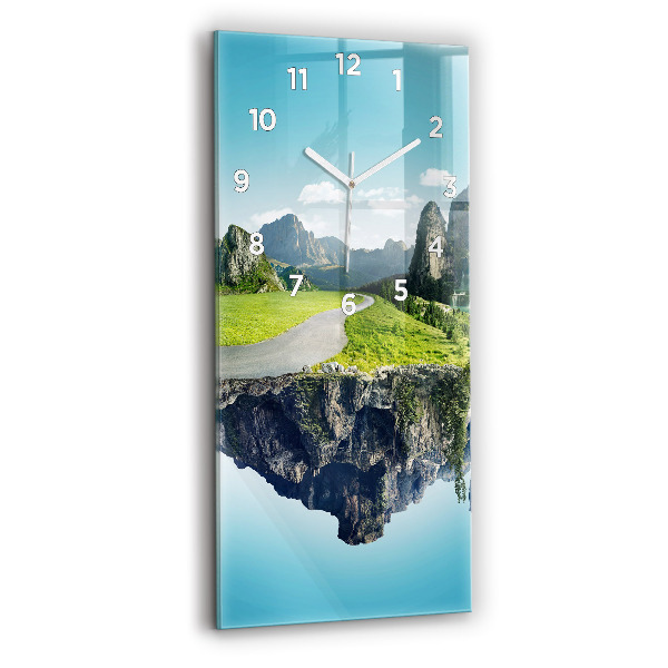 Vertical wall clock Flying Island