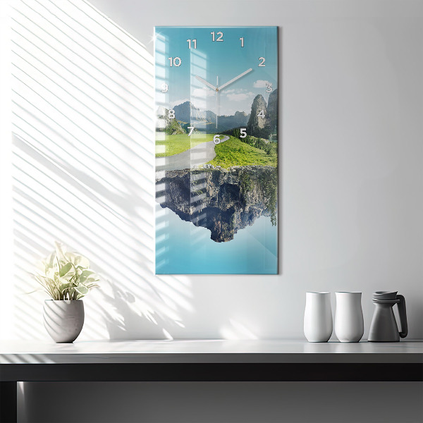 Vertical wall clock Flying Island