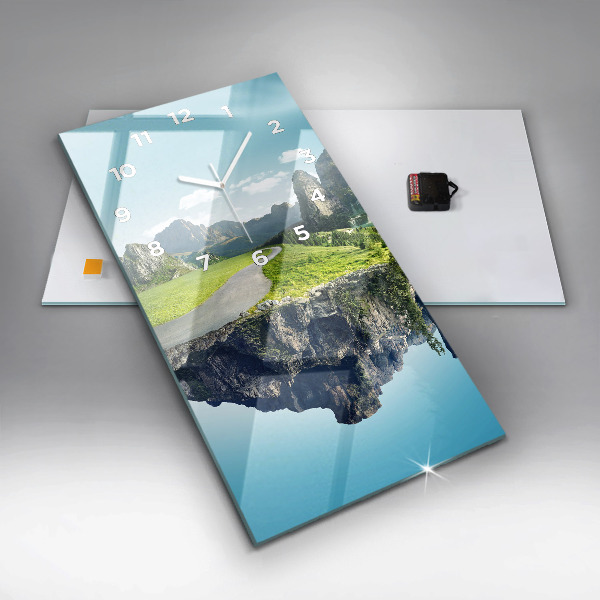 Vertical wall clock Flying Island