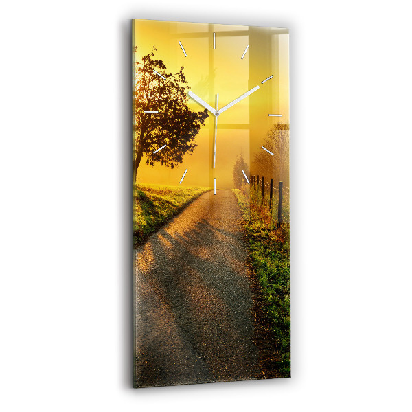 Vertical wall clock Fog at sunrise