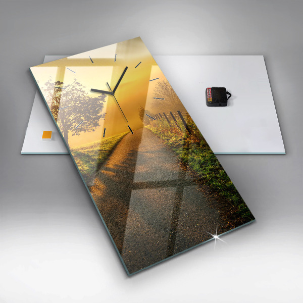 Vertical wall clock Fog at sunrise