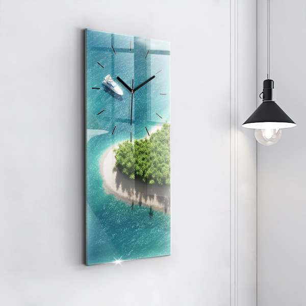 Vertical wall clock Heart Island