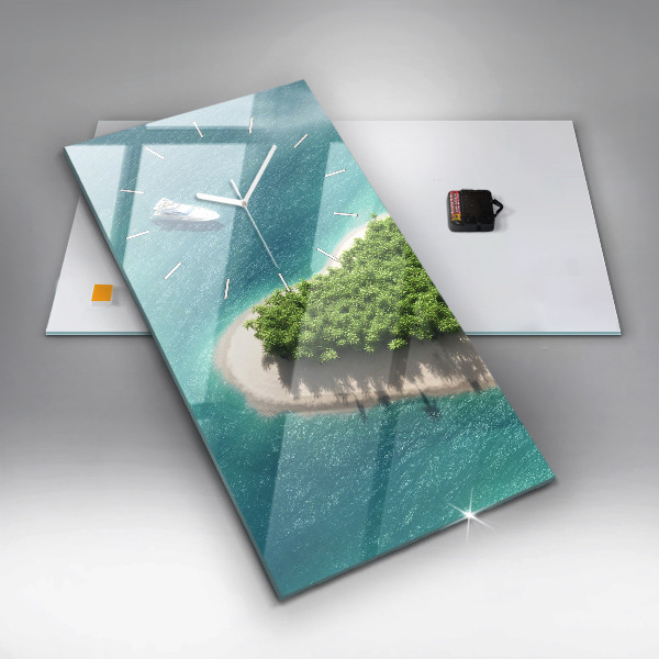 Vertical wall clock Heart Island