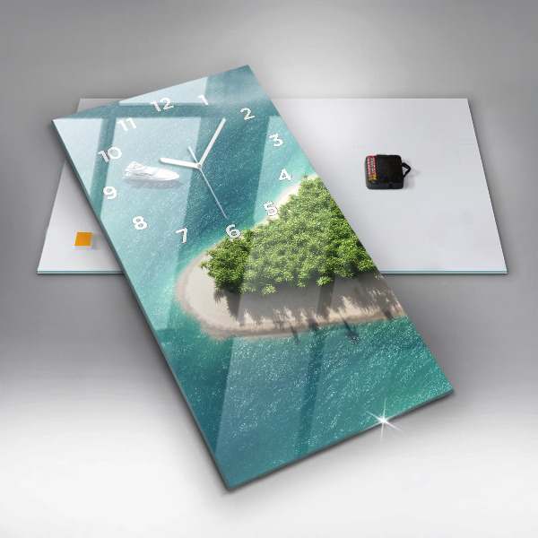 Vertical wall clock Heart Island