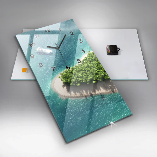 Vertical wall clock Heart Island