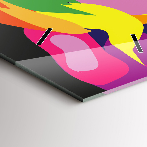 Vertical wall clock Colorful elephant