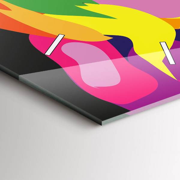 Vertical wall clock Colorful elephant