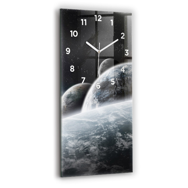 Vertical wall clock Space and planets