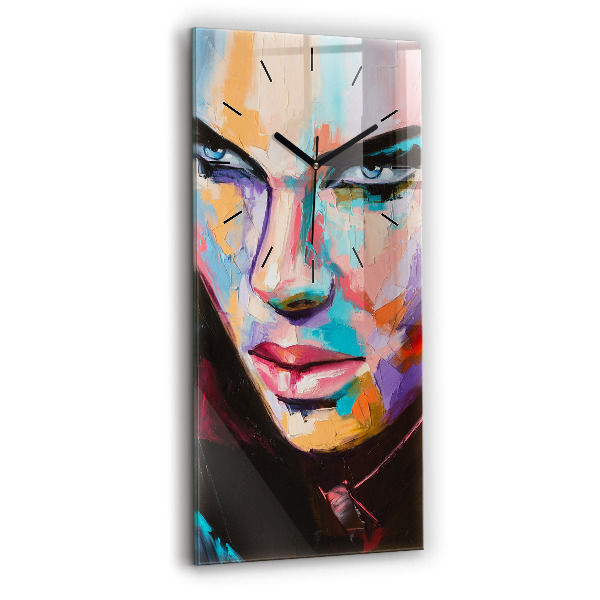 Vertical wall clock Portrait of a woman