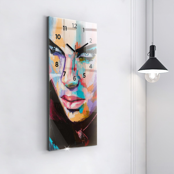 Vertical wall clock Portrait of a woman