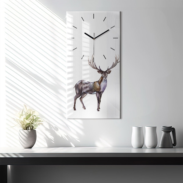 Vertical wall clock Deer king of the wilderness