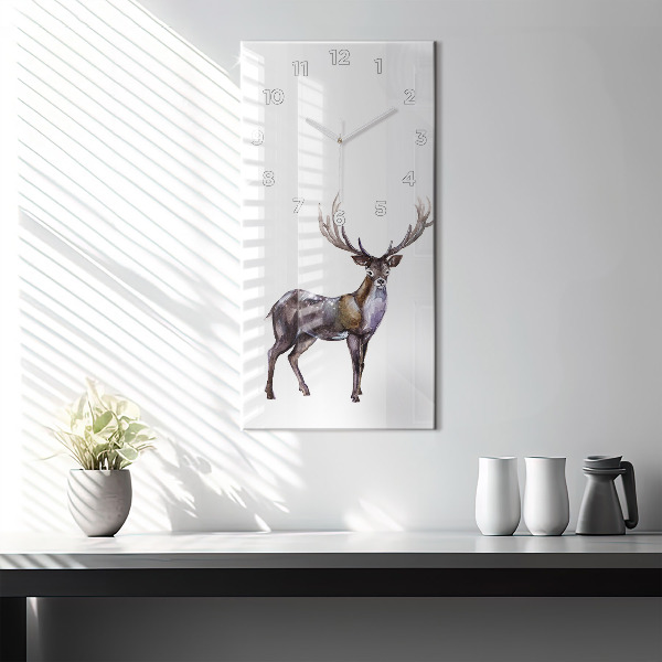 Vertical wall clock Deer king of the wilderness