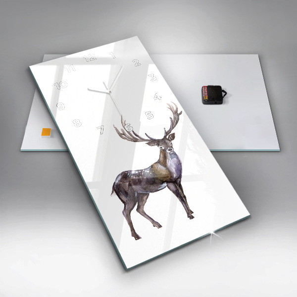 Vertical wall clock Deer king of the wilderness