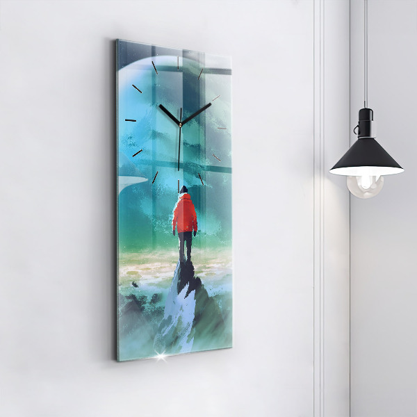 Vertical wall clock Man in the moon