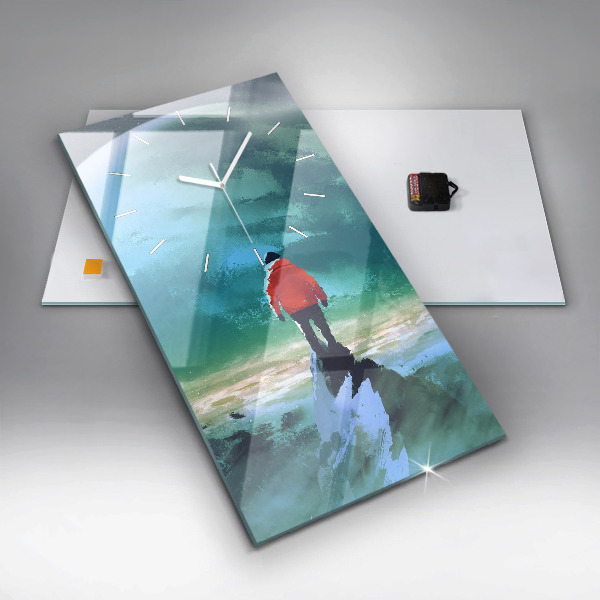 Vertical wall clock Man in the moon