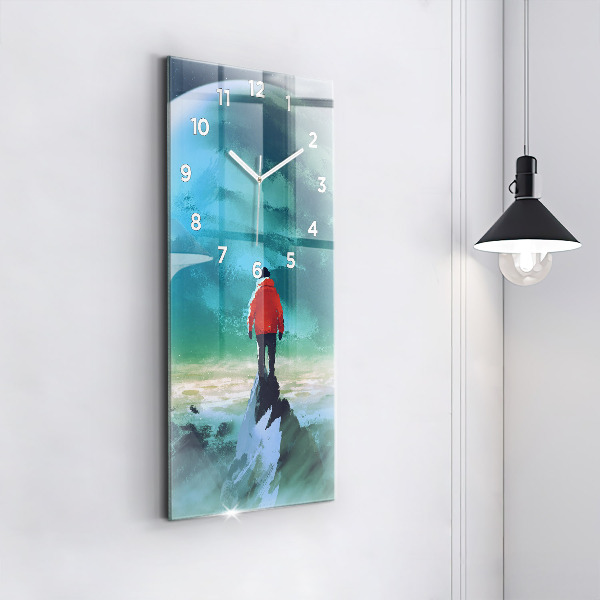Vertical wall clock Man in the moon