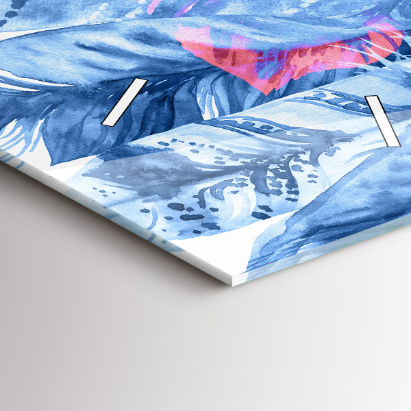 Vertical wall clock Colorful feathers