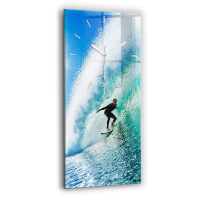 Vertical wall clock Surfing in Hawaii