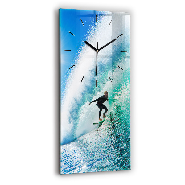 Vertical wall clock Surfing in Hawaii