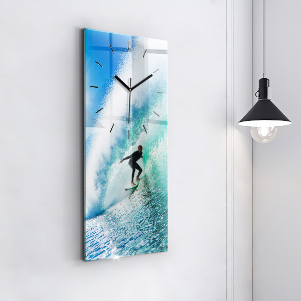 Vertical wall clock Surfing in Hawaii
