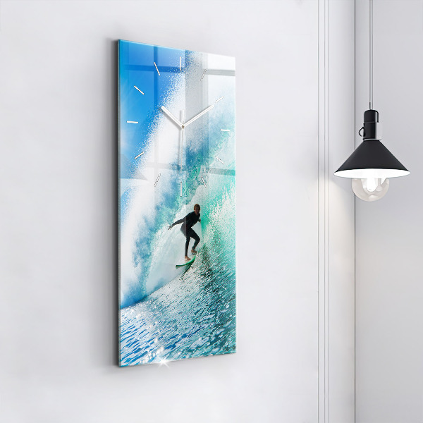 Vertical wall clock Surfing in Hawaii