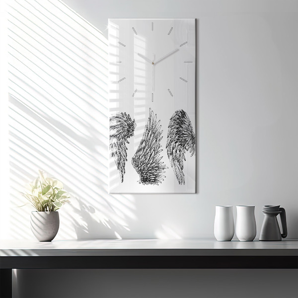 Vertical wall clock Angel wings