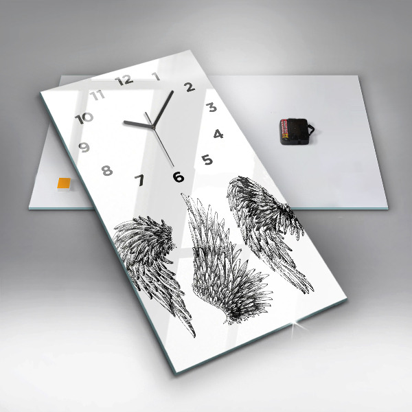 Vertical wall clock Angel wings