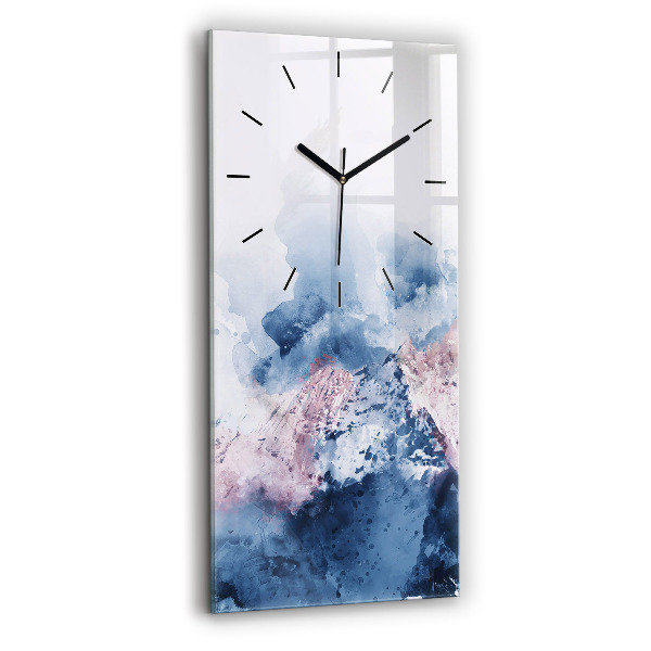 Vertical wall clock Abstract mountain ranges