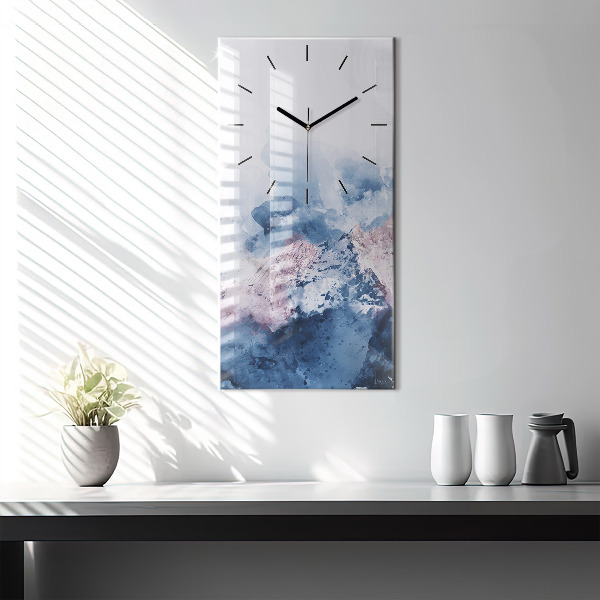 Vertical wall clock Abstract mountain ranges