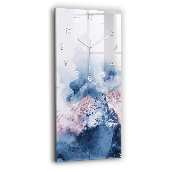 Vertical wall clock Abstract mountain ranges