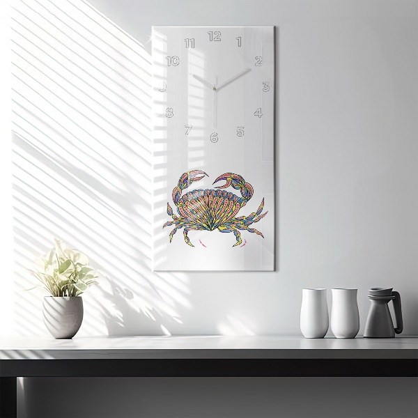 Vertical wall clock Ethnic crab