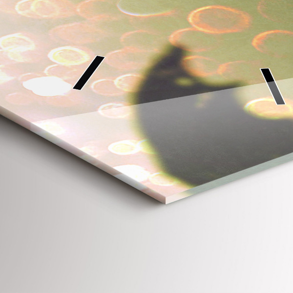 Vertical wall clock People with umbrellas