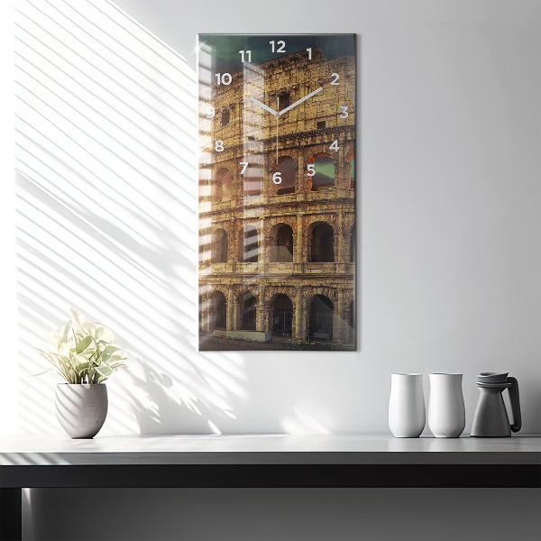 Vertical wall clock Roman Colosseum
