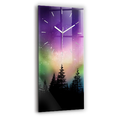 Vertical wall clock Northern lights